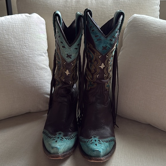 Lucchese Two Toned Tassel Boots - Picture 5 of 12